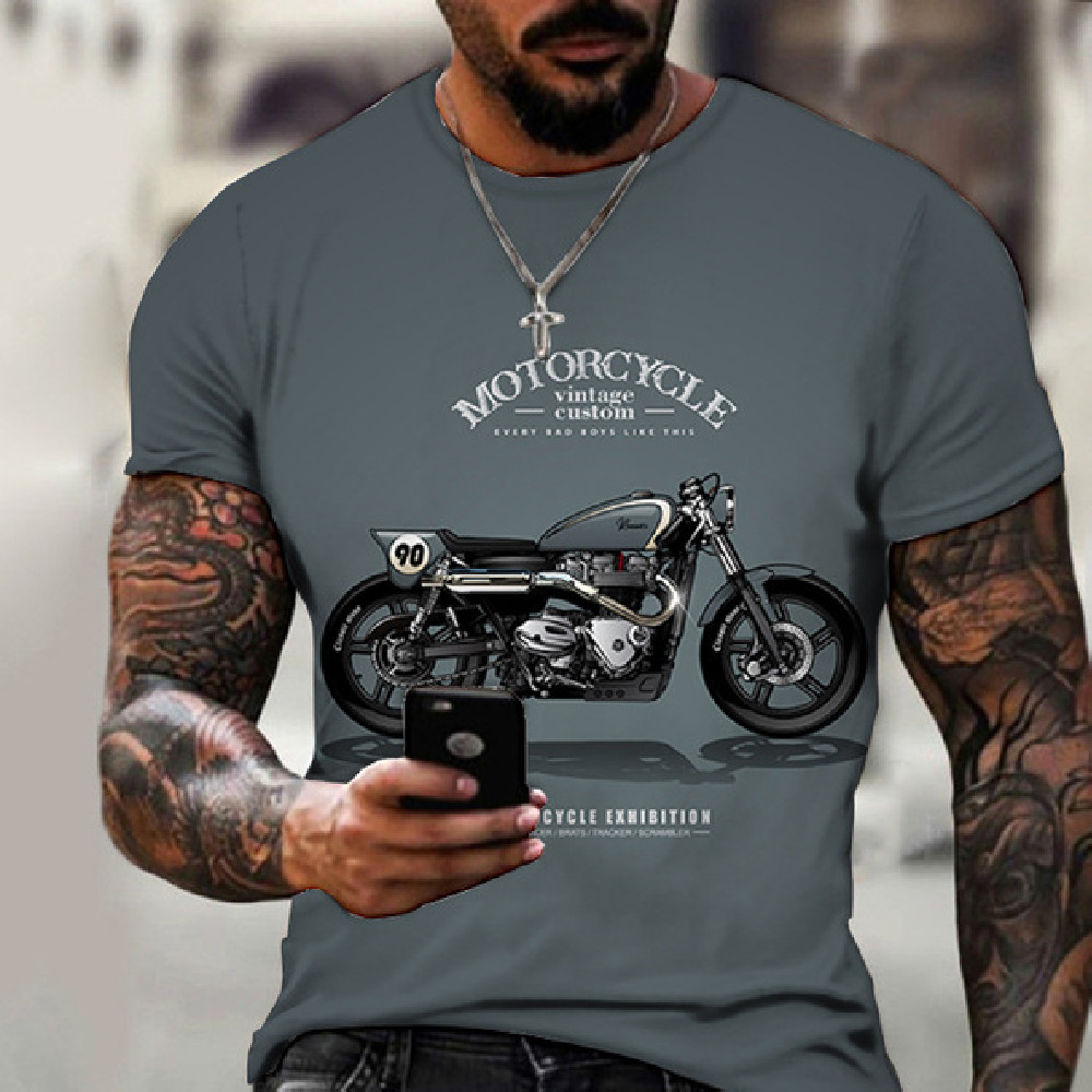 Title 1, Camiseta Casual Masculina com Impressão 3D de M...