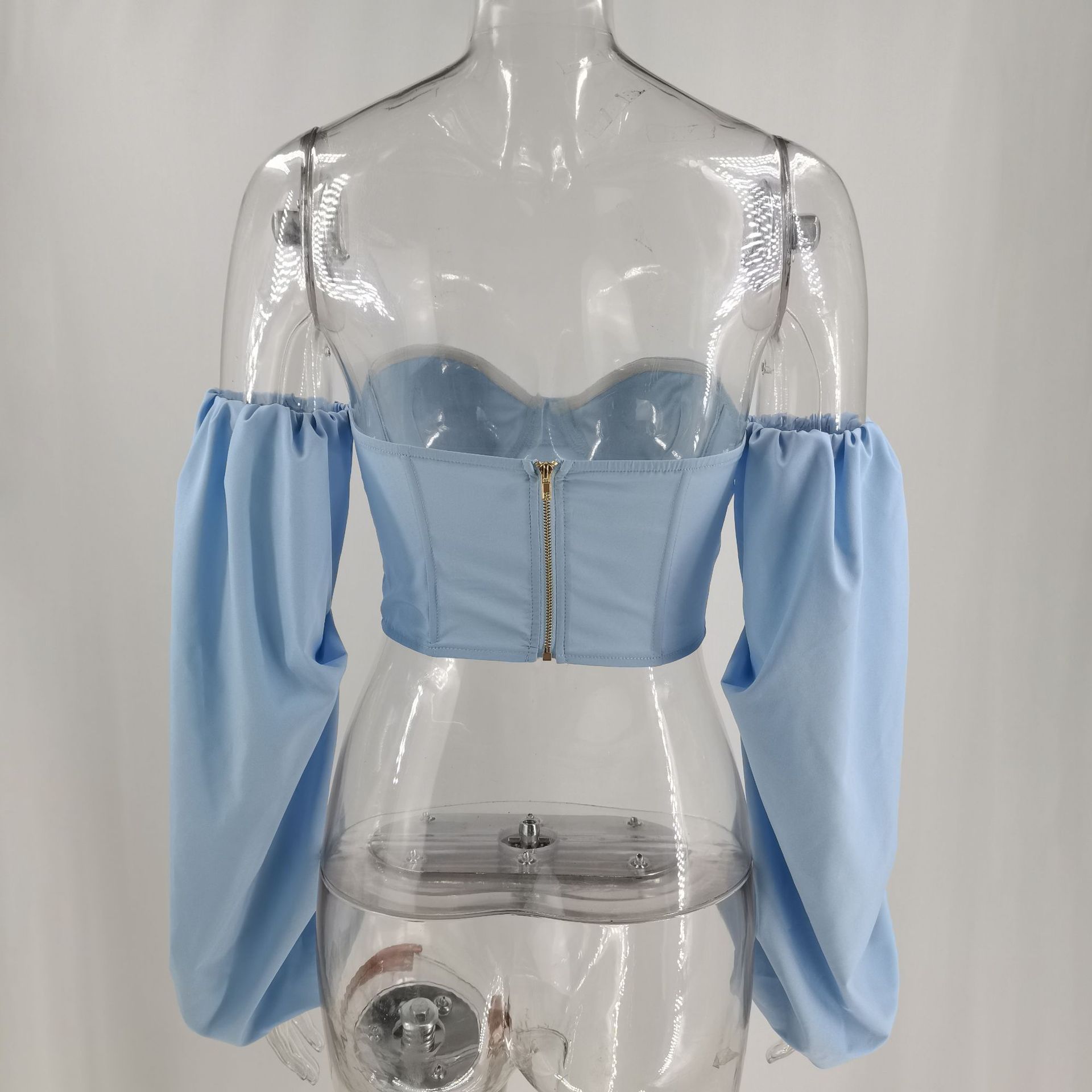 Irregular Long Sleeved Sexy Fashion Short Top