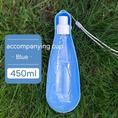 Pet Water Cup Outdoor Portable Folding Dog Water Bottle 550ml Large Capacity Medium To Large Dog Drinking Bottle - Blue 450Ml - View 1