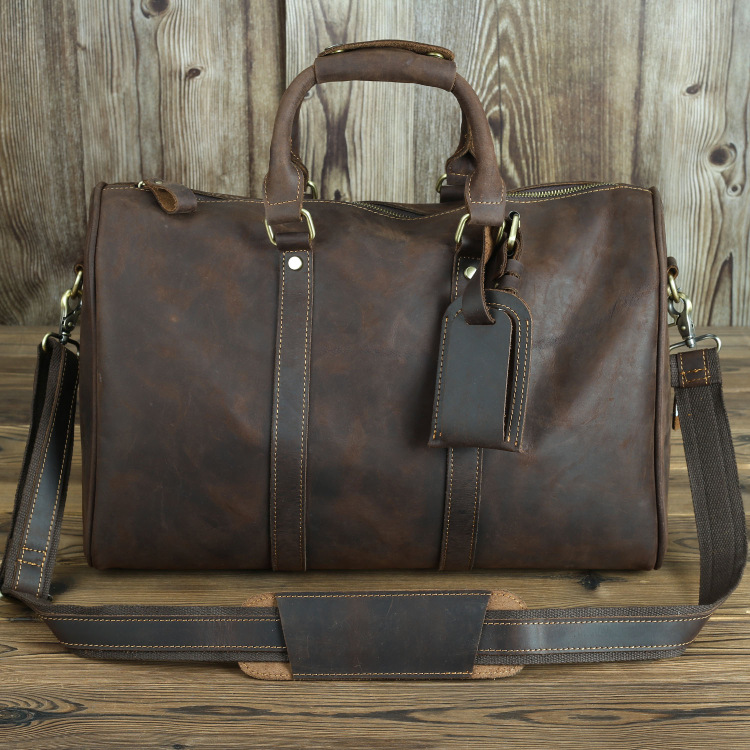 Men's Vintage Hand Travel Luggage Bag Coffee - Shop at LoveMi