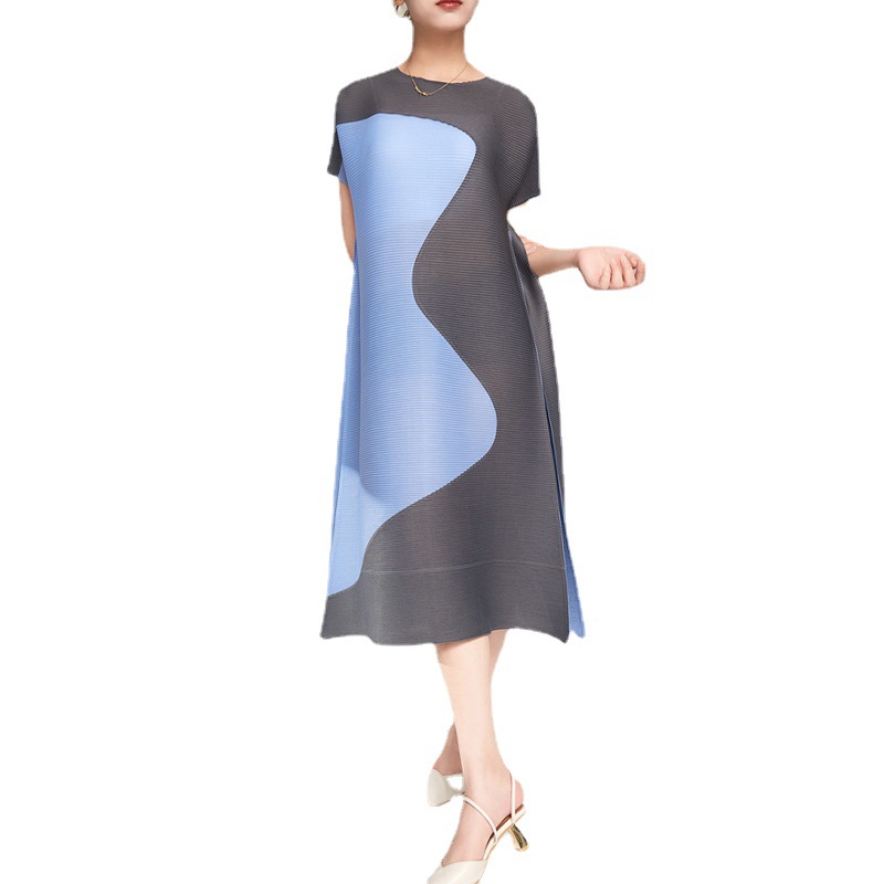 Pleated High-Waist Loose Dress