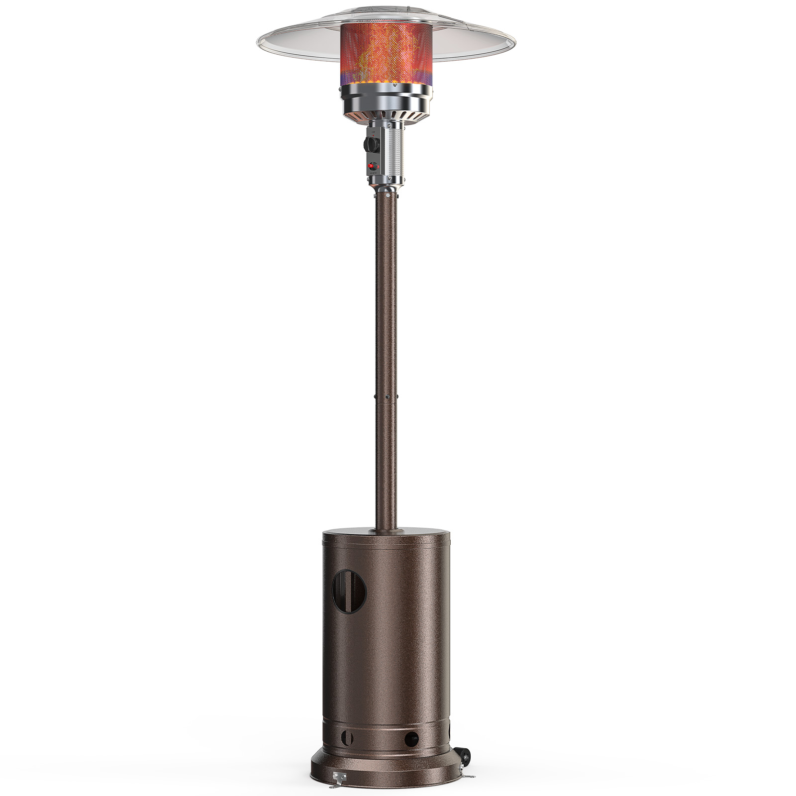 48,000 BTU Propane Patio Heater With Tabletop, Double-Layer Stainless Steel Burn