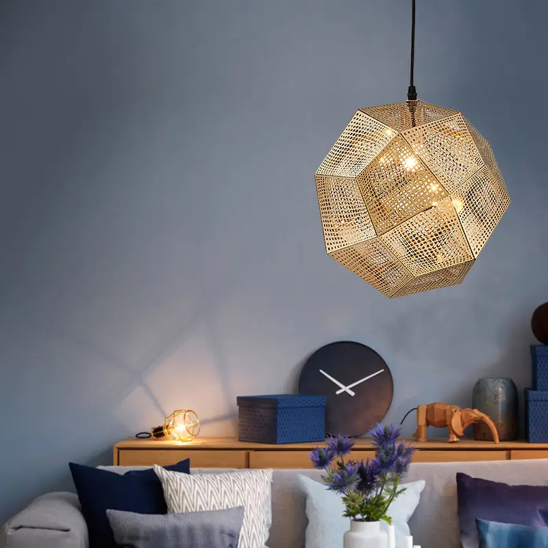 Pendant Modern Simple Grid Light Shadow Polyhedral Ball