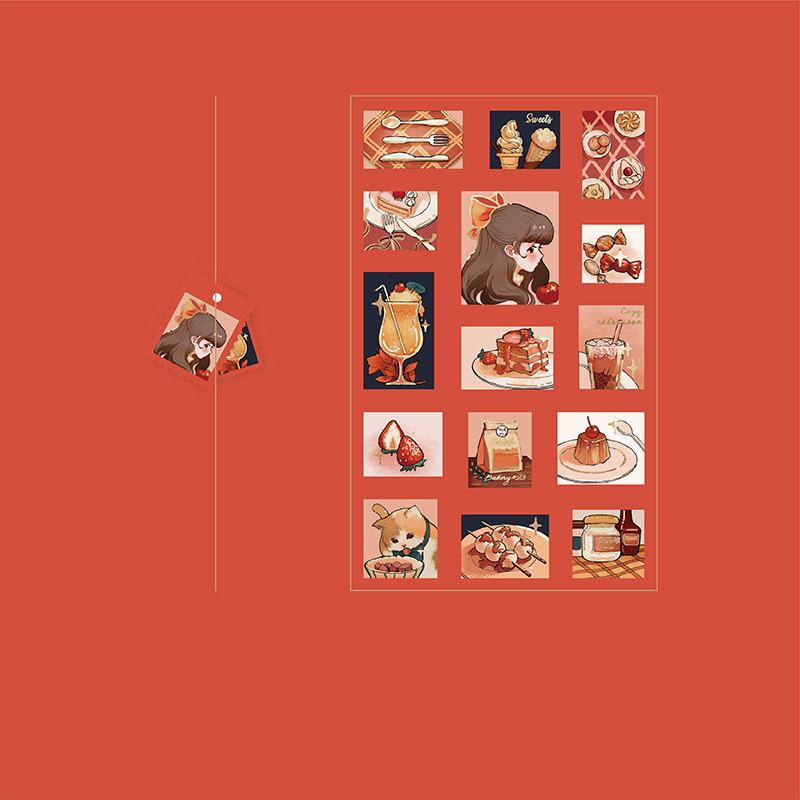 Retro Cute Bronzing Stickers Diy Hand Account Decoration