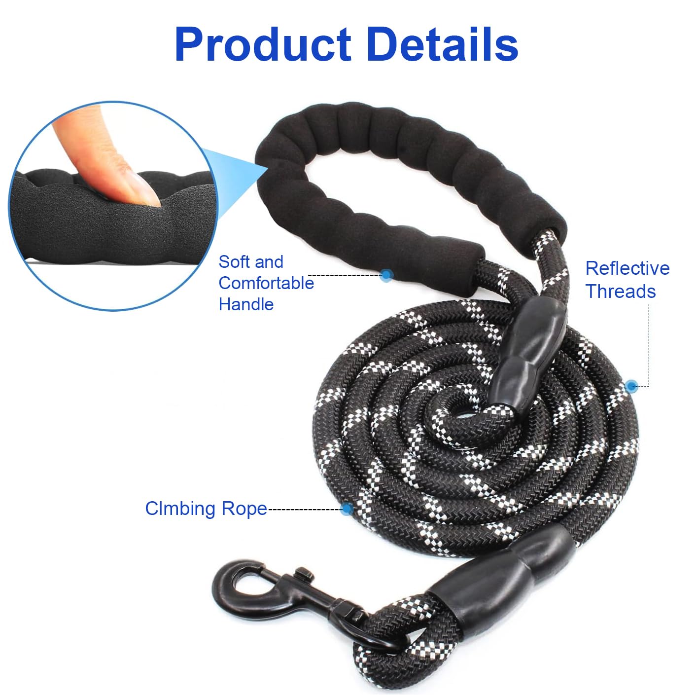 Double Dog Leash,No Dual Leash, Swivel Free Bungee Walking Training For Medium Small Dogs, Shock Absorbing Bungee Reflective For Two Dogs — image 1