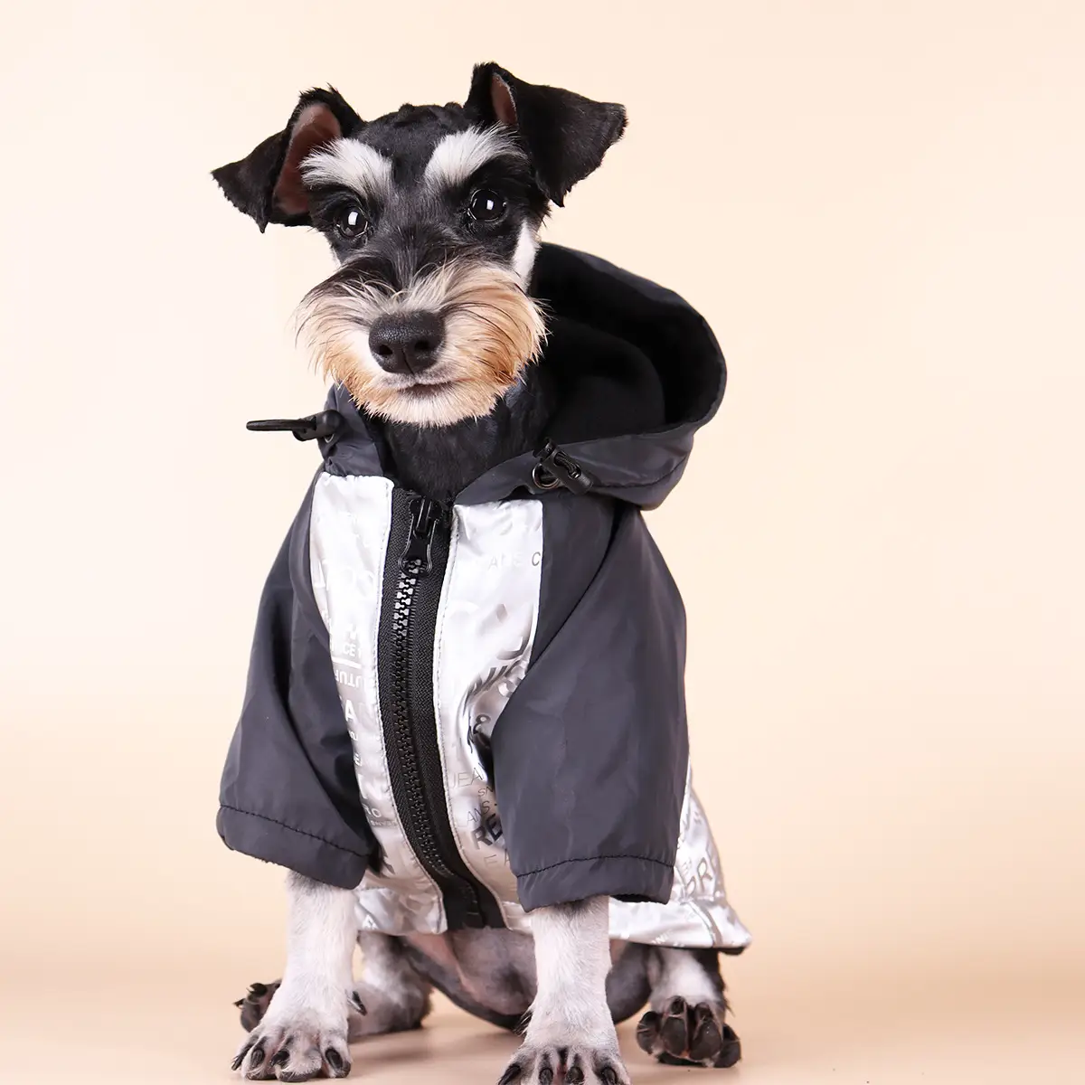 Dog Poker Jacket Reflective Raincoat Pet Cotton Clothes Warm Fashion Trendy