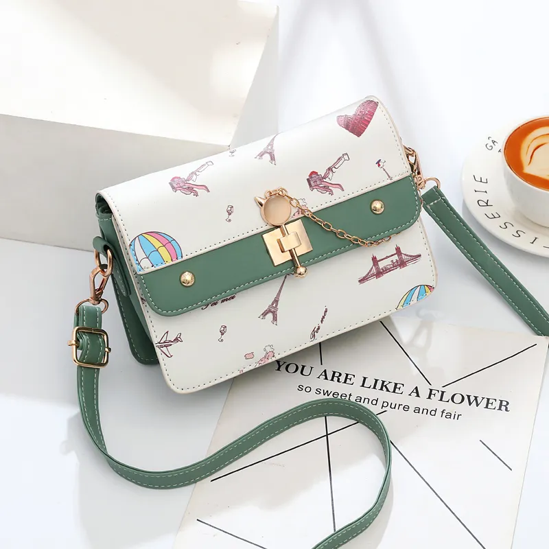 Fashion Versatile Diagonal Cross Lady Bag - Green
