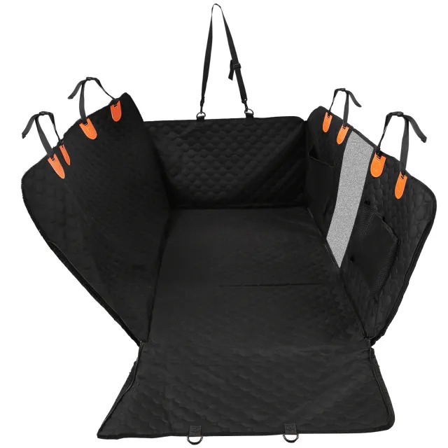 Dog Car Back Seat Cover With Zipper Mesh Window Storage Bags Waterproof 600D Oxford Cloth Car Seat Protector With Slide Flaps For Cars Trucks SUVs ... Black - Shop at LoveMi