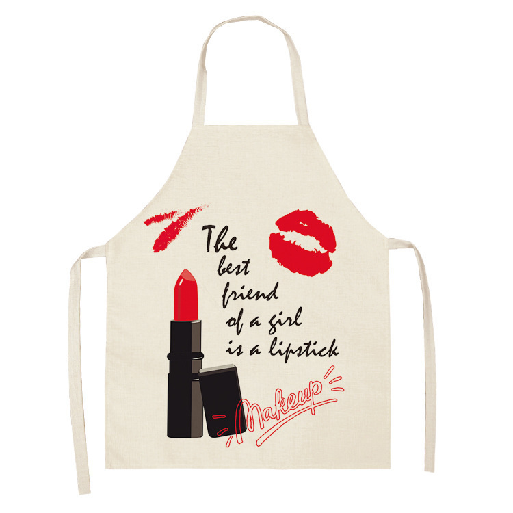 Title 1, Couple Linen Lipstick Printed Sleeveless Apron ...