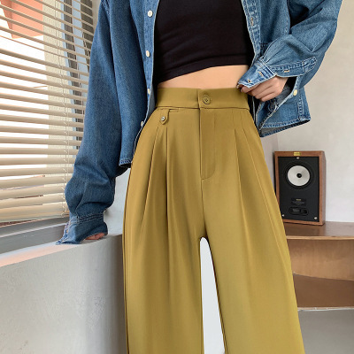 Women's Spring And Autumn High Waist Slim Drop In Suit Pants