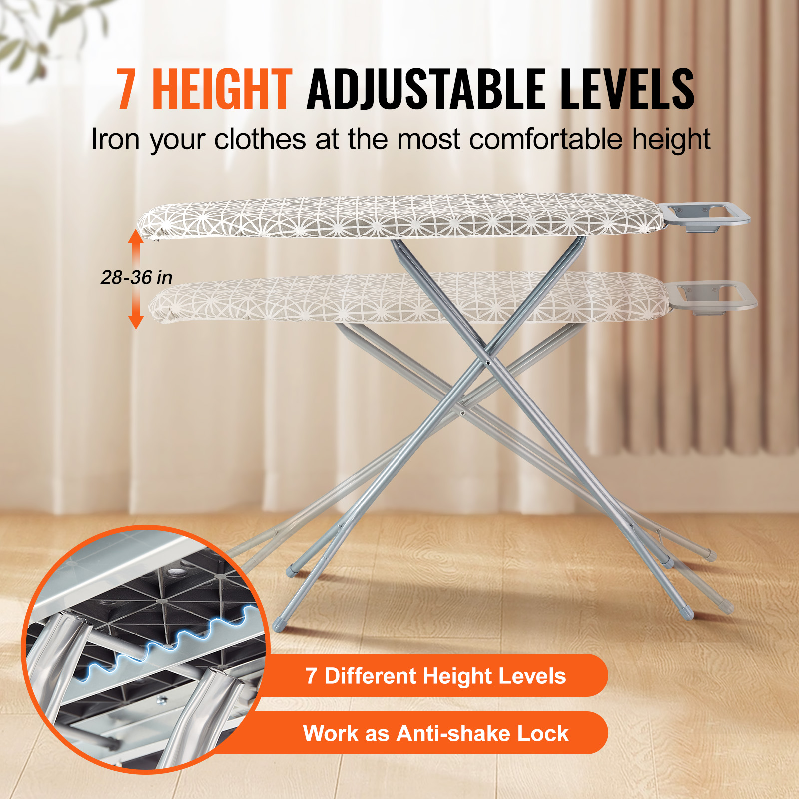 VEVOR Ironing Board With Large 51 X 13 Ironing Surface, Thickened 4 Layers Iron Board With Heat Resistant…