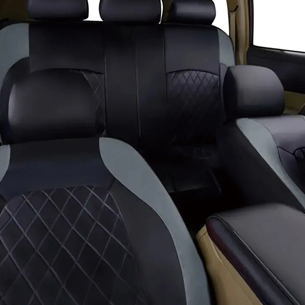9pcs Full Set Universal PU Leather Seat Covers Protectors Non-Slip Cover UK — image 11