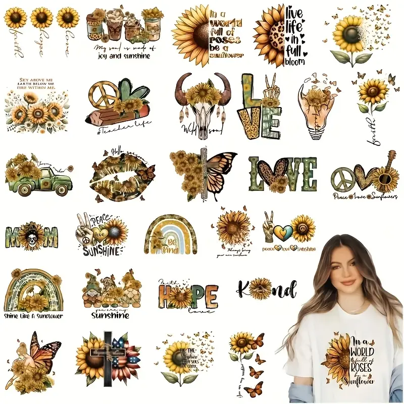 Teachers' Day Iron On Decals For T-Shirts Teachers' Day Appliques Heat Transfer Colorful Iron On Decals For DIY Clothing Jeans T-Shirt Bag Decor Applique