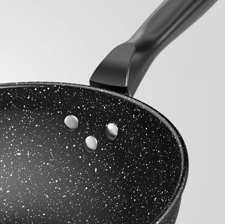 30CM Non-Stick Frying Pan Skillet Saute Tempered Glass Lid Granite Coating — image 7