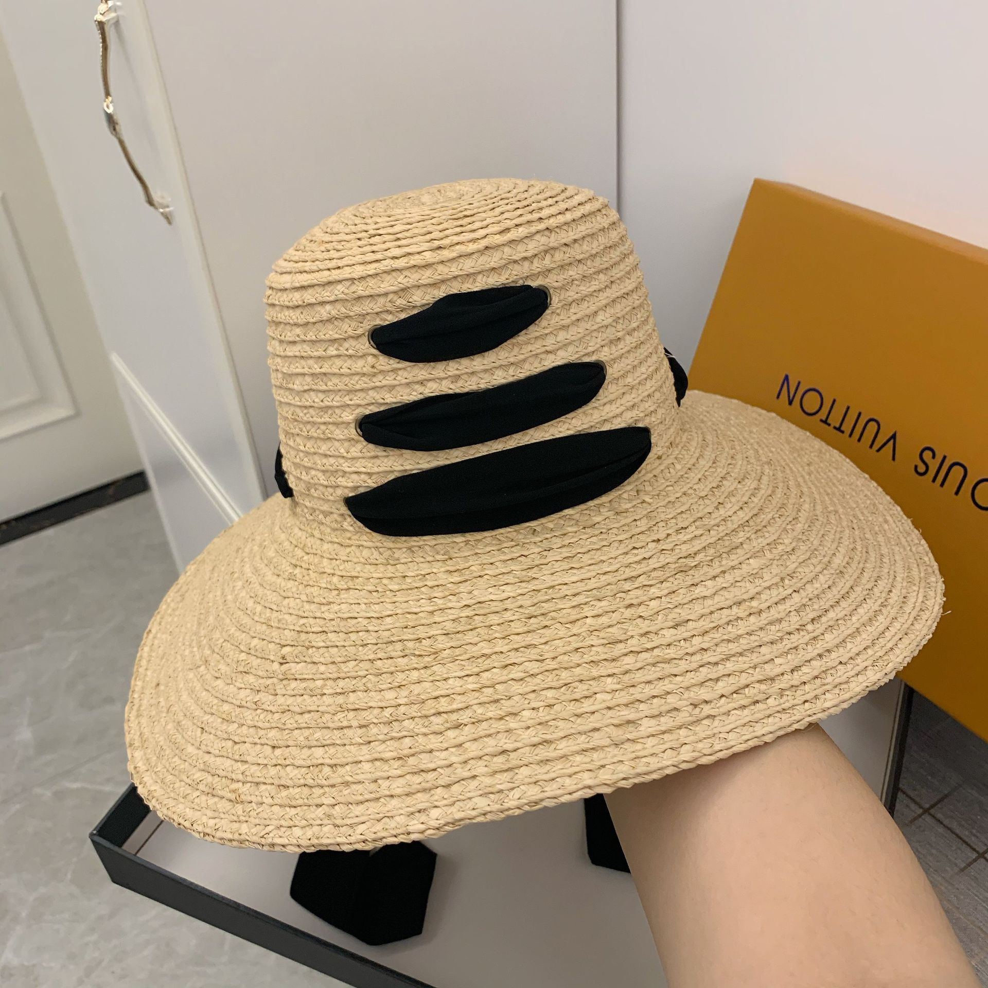 French Style Raffia Sun Protection Beach Hat