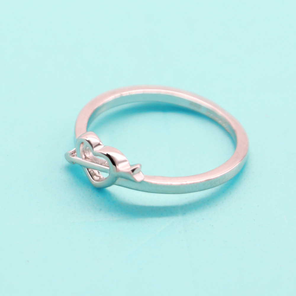 Title 1, Korean Style Heart Ring for Women, Platinum Pla...