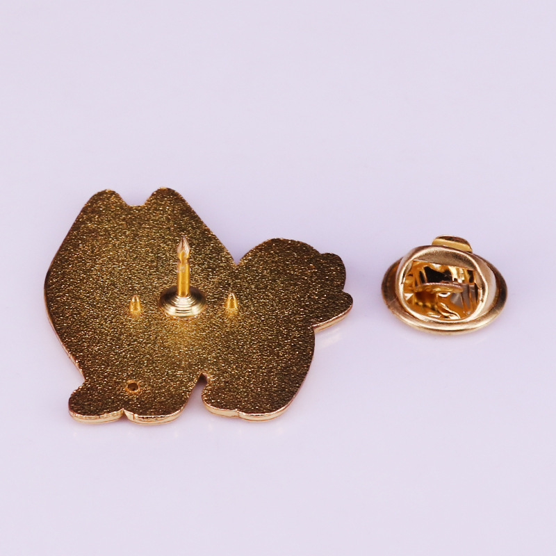 Fashionable And Cute White Dog Samoyed Copper Brooch — view 2