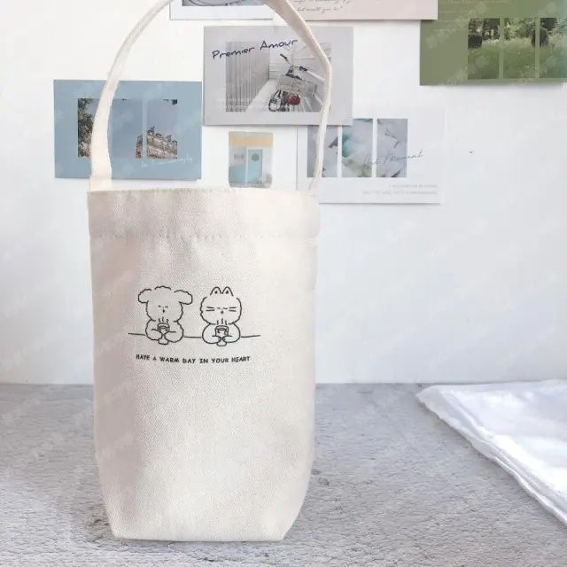 Canvas Eco friendly Tote Universal Cup Set - Shop at LoveMi
