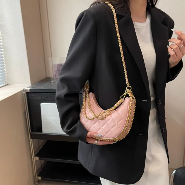 Popular Texture Chain Crossbody Bag Pink - Shop at LoveMi