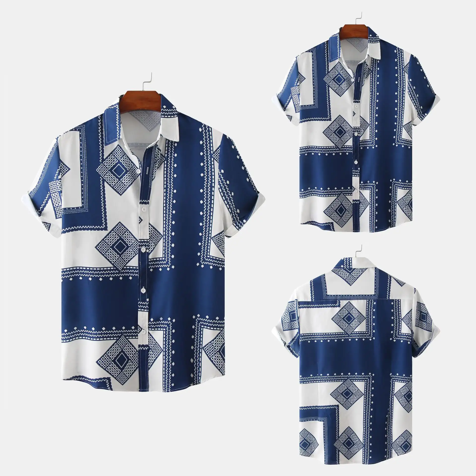 Men's Ethnic Floral Shirt Large Size Casual