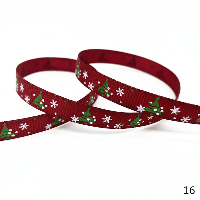 Size 5 10mm Christmas Ribbon Printed Grosgrain Ribbon
