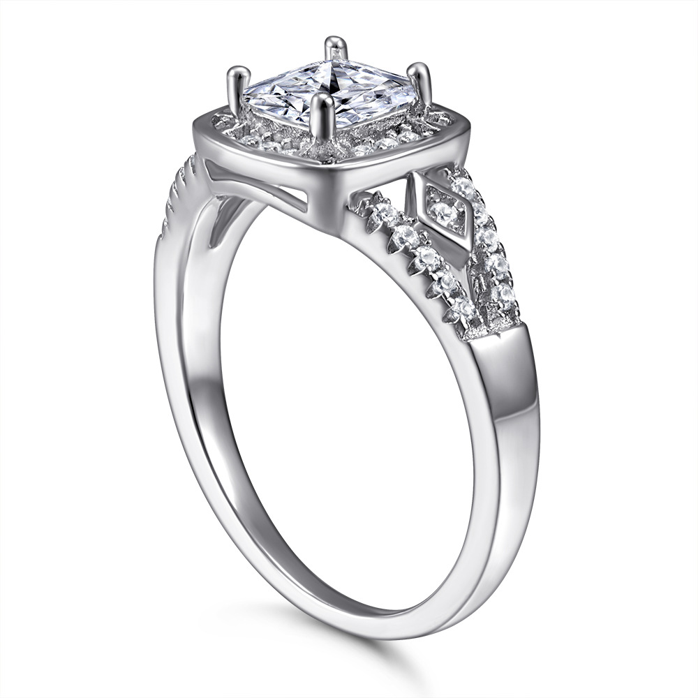 Square Diamond Ring With Zircon