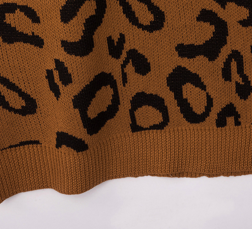 Title 7, Hooded leopard-print loose sweater