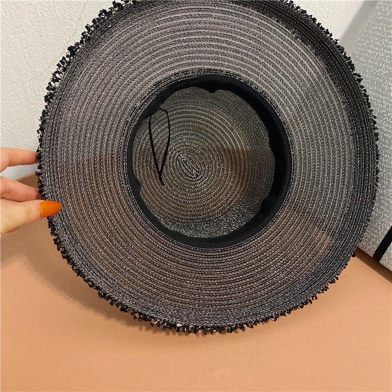 Fringed Pearls Along  Fisherman's Hat With Big Eaves