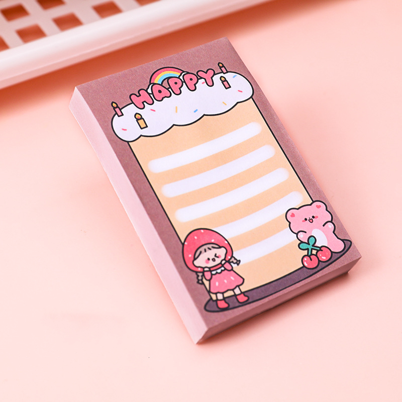 Cartoon Doodle Girl Post-it Notes Girly Heart stationary cute office supplies - Picture 7 of 10