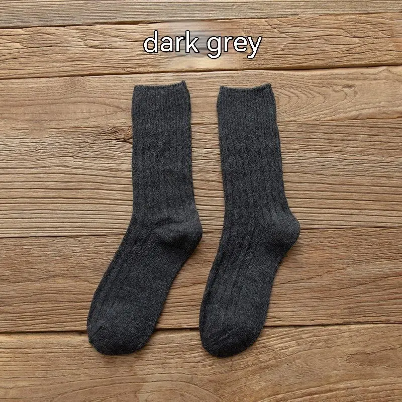 Women's Thickened Keep Warm Pure Color Retro Stockings - Dark Gray