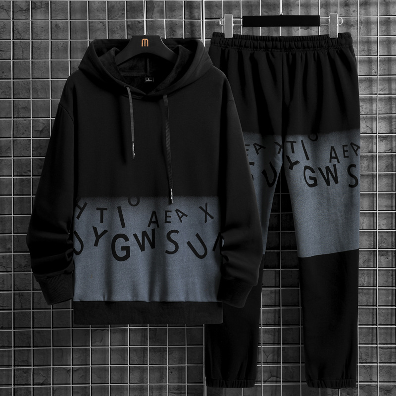Men's New Round Neck Sweater Casual Suit