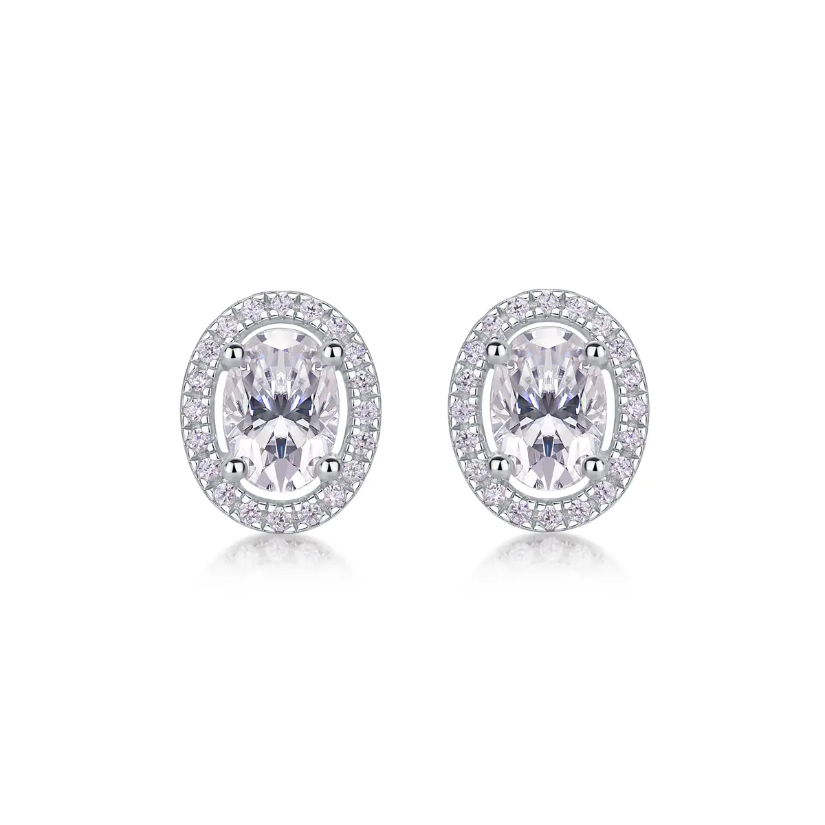 1Phantom Night - Fashionable And Luxurious Diamond Jewelry Set With Moissanite S925 Sterling Silver And Platinum-plated Stud Earrings Prohibit Tk Sales