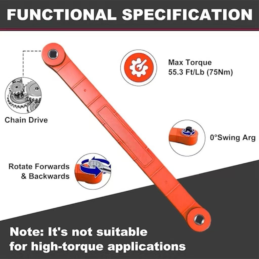 15.4in Offset Extension Wrench Tight Reach Set Drive Adapter For Automotive — image 4