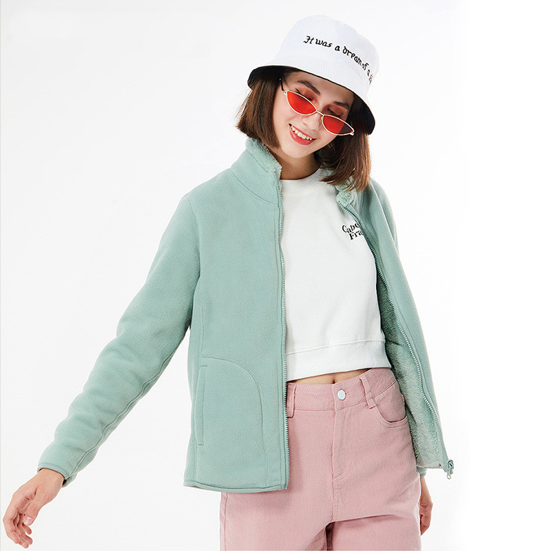 Women's New Cross-border Double-sided Coral Fleece Fleece Jacket