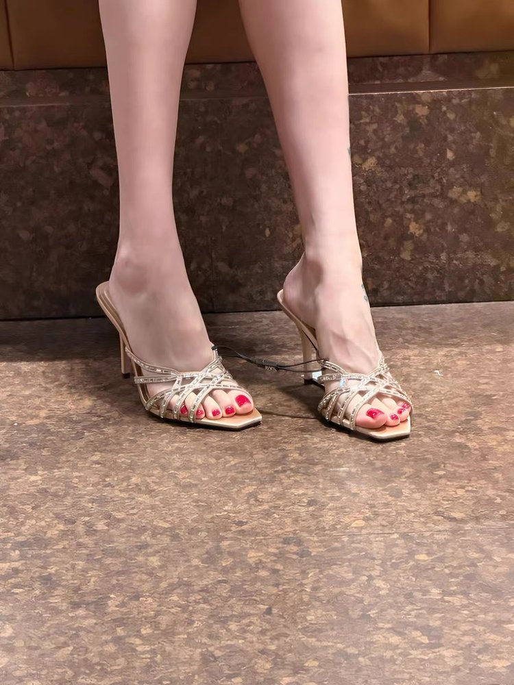 Square-Toe Heeled Sandals, picture 3 of 4