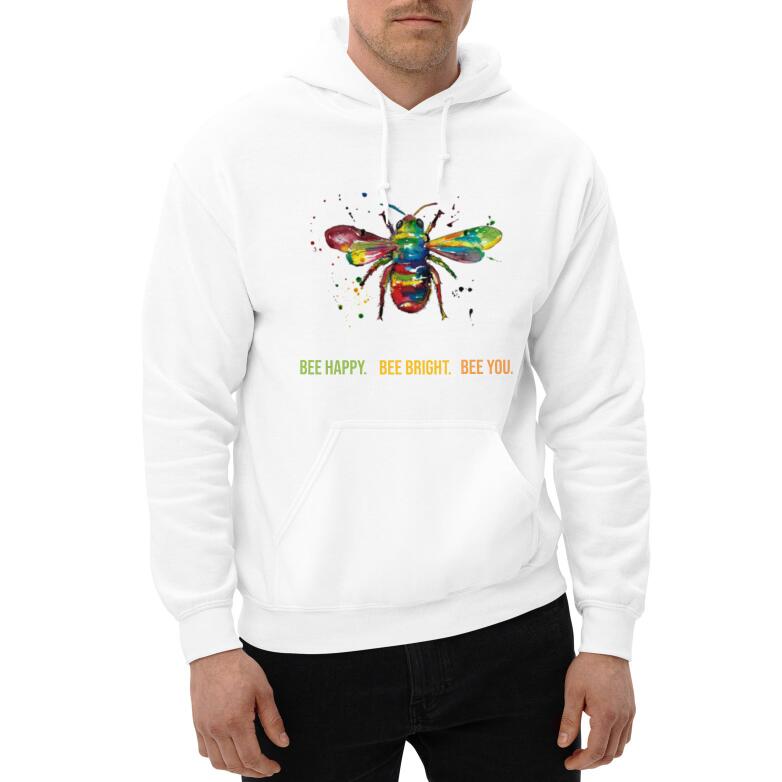 European And American Velvet Printed Bee Unisex Hoodie