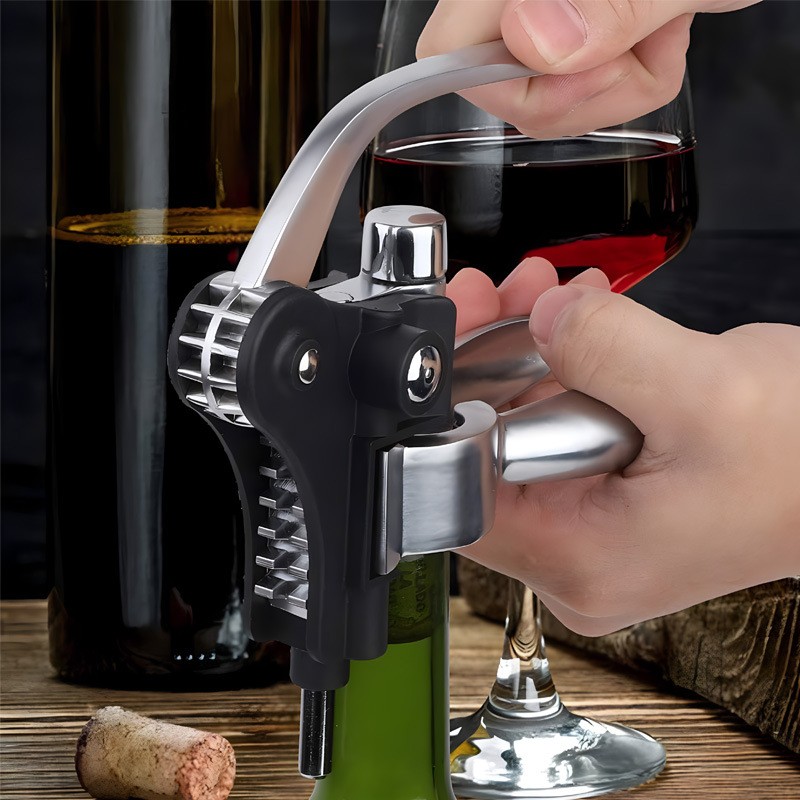 Professional Deluxe Lever Action Wine Bottle Rabbit Corkscrew Gift Bunny Opener — foto 3