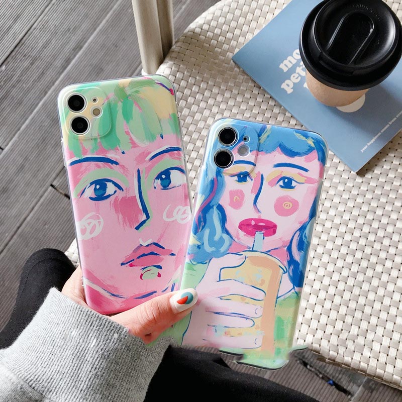 Creative Oil Painting Eyes Girl Phone Case