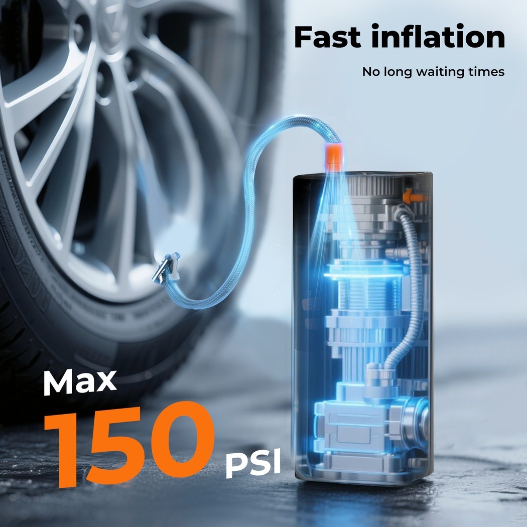 Car Tyre Inflator Cordless Digital Rechargeable Tire Air Compressor Pump Tool UK — image 12