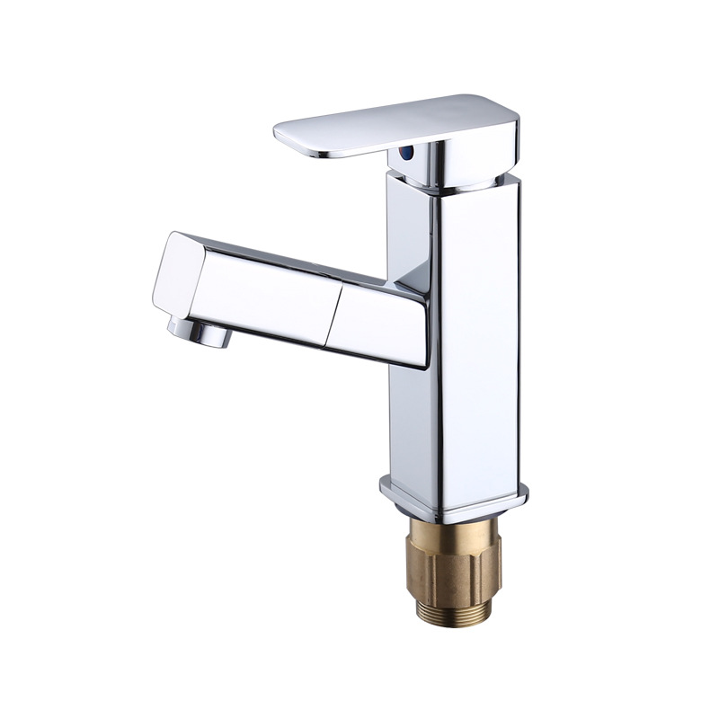 Square Basin Basin Single Handle Copper Faucet
