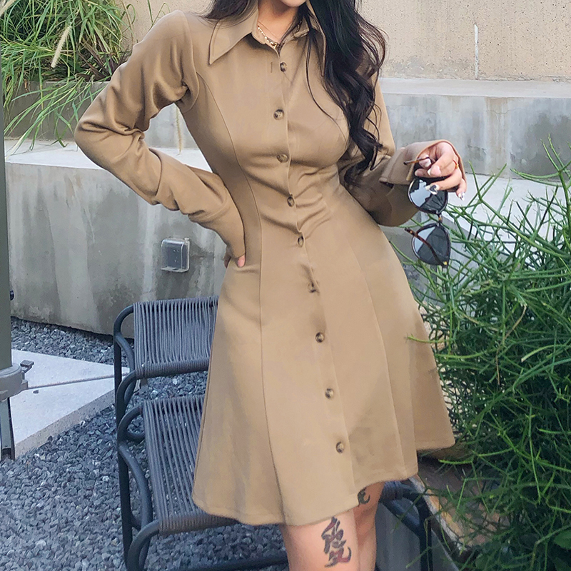 Button-Front Long Sleeve Dress, picture 2 of 5
