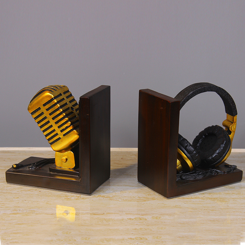 Creative Retro Microphone Headphone Book File Layout