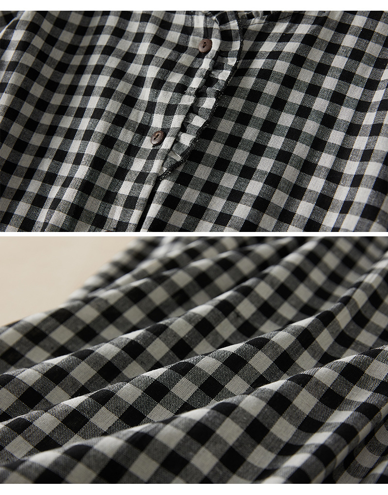 Women's Loose Lace-up Cotton And Linen Dress