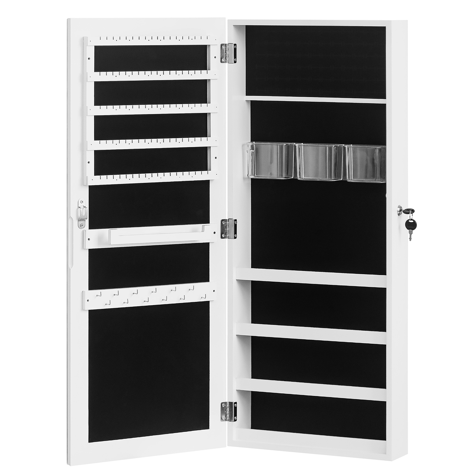 The Whole Surface PVC Film Wall Hanging Door With Lock Jewelry Cabinet Fitting Mirror Cabinet product image