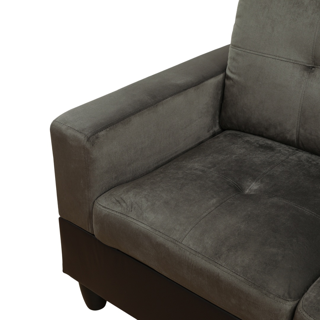 Pickup Only--Taupe Flannel And PVC 3-Piece Couch Living Room Sofa Set