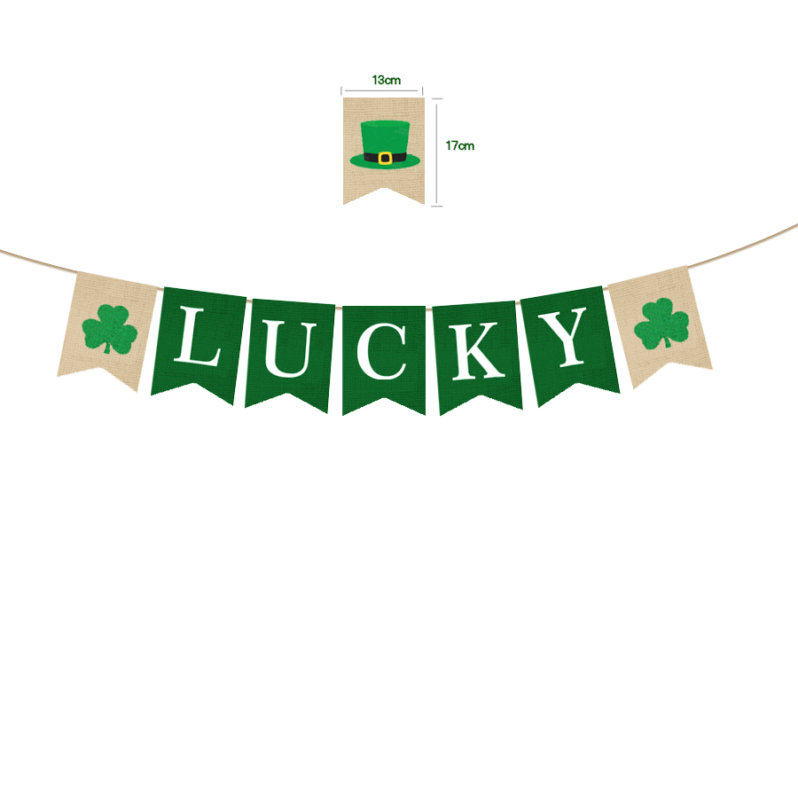 LUCK letter burlap flag2