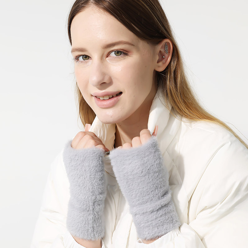 Title 1, Winter Warm Half Finger Knitted Gloves