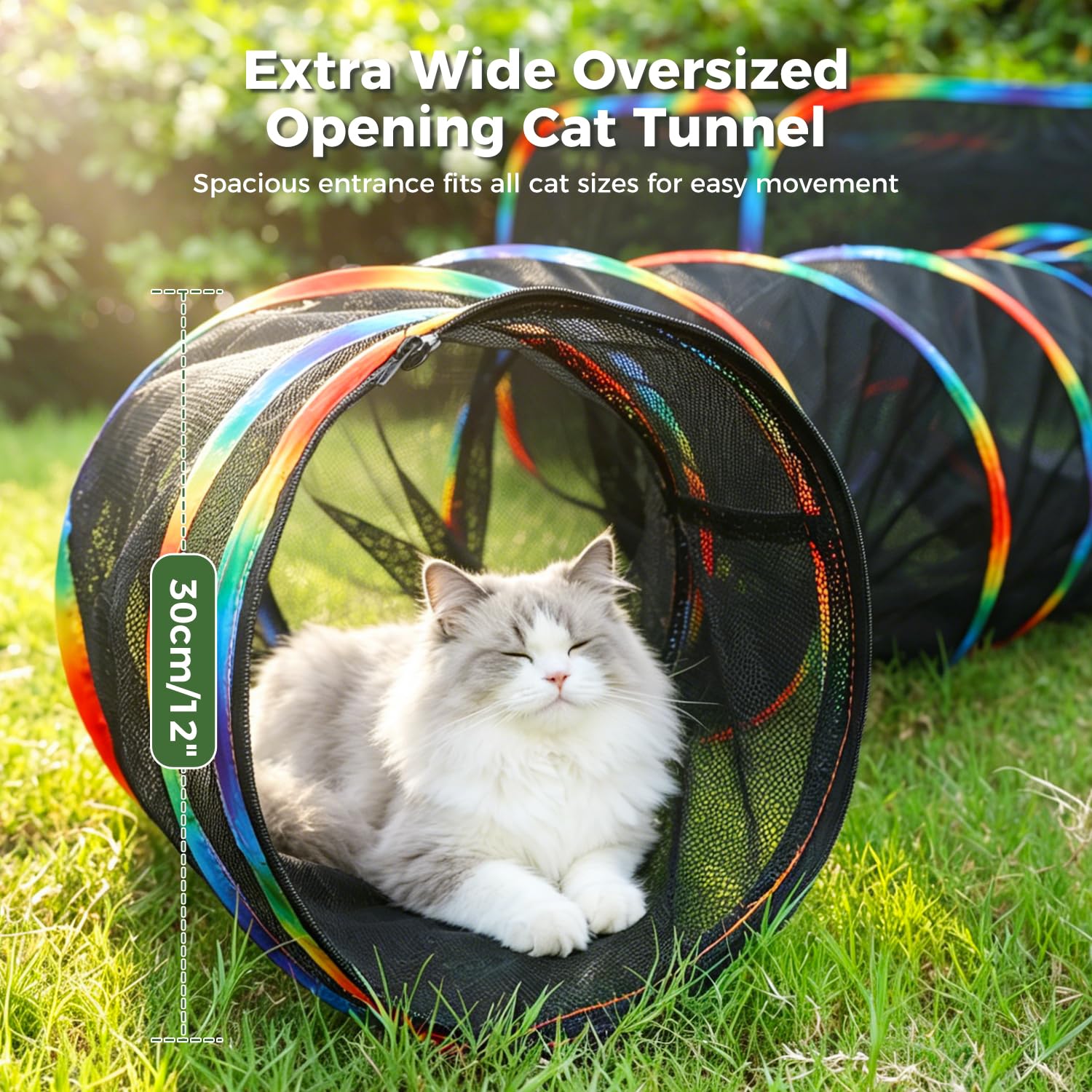 Outdoor Cat Tunnel Portable Catio 2 In 1 Cat Tent & Play Tunnel  Large Collapsible Cat Enclosure With Breathable Mesh Offers Full Visibility, Folds Compact For Travel, Fits Cats & Small Pets — foto 10