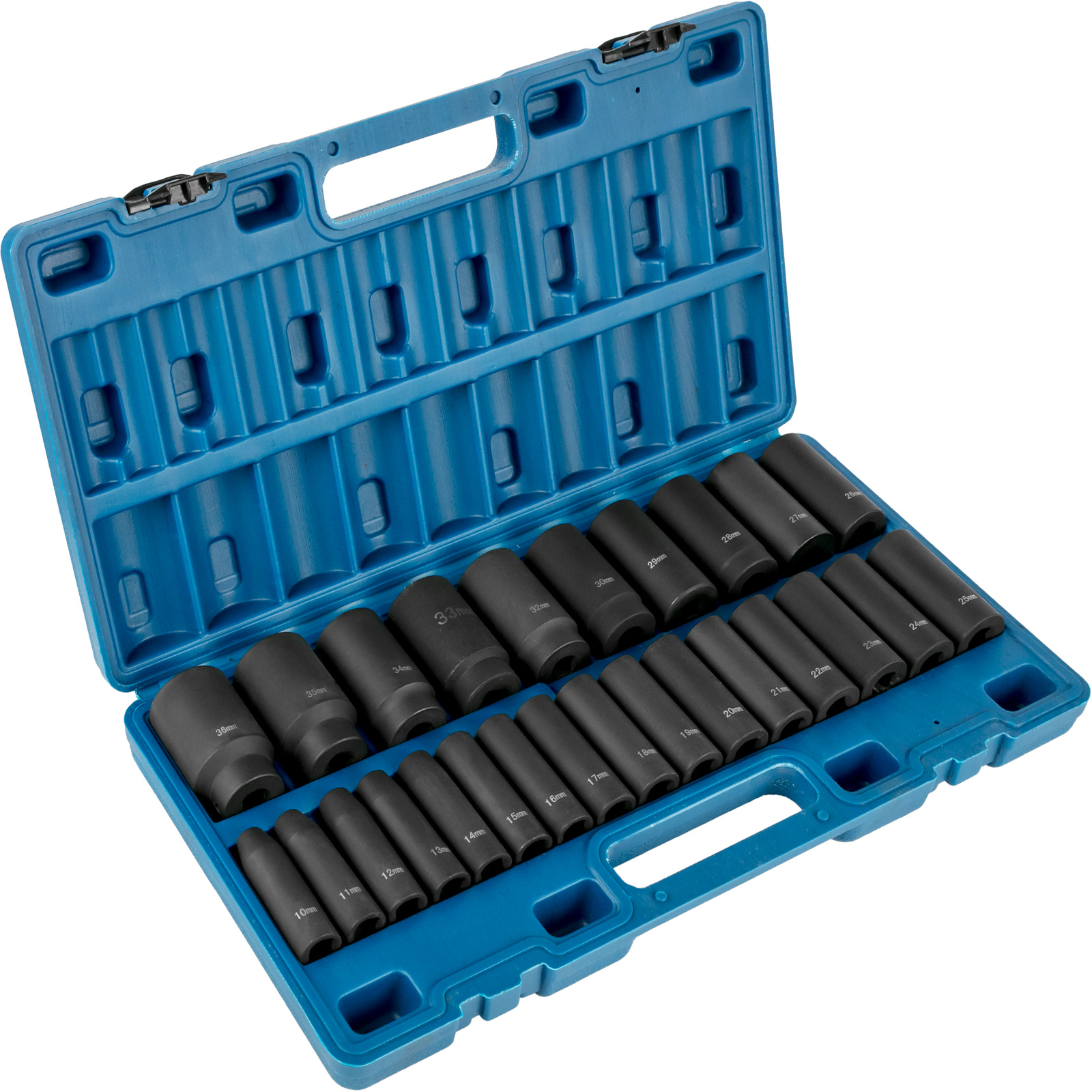 VEVOR Impact Socket Set 26 Piece Impact Sockets, Deep Socket, 6-Point Sockets, R