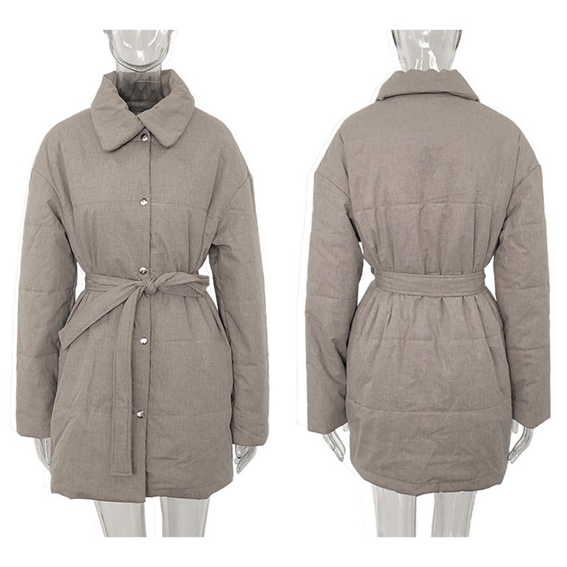 Women's Parka Coat With Front Buttons